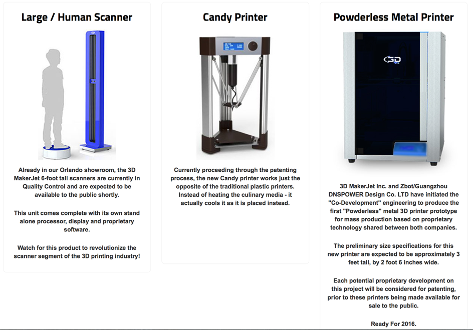 3D makerjet 3D printing technologies fraudulent