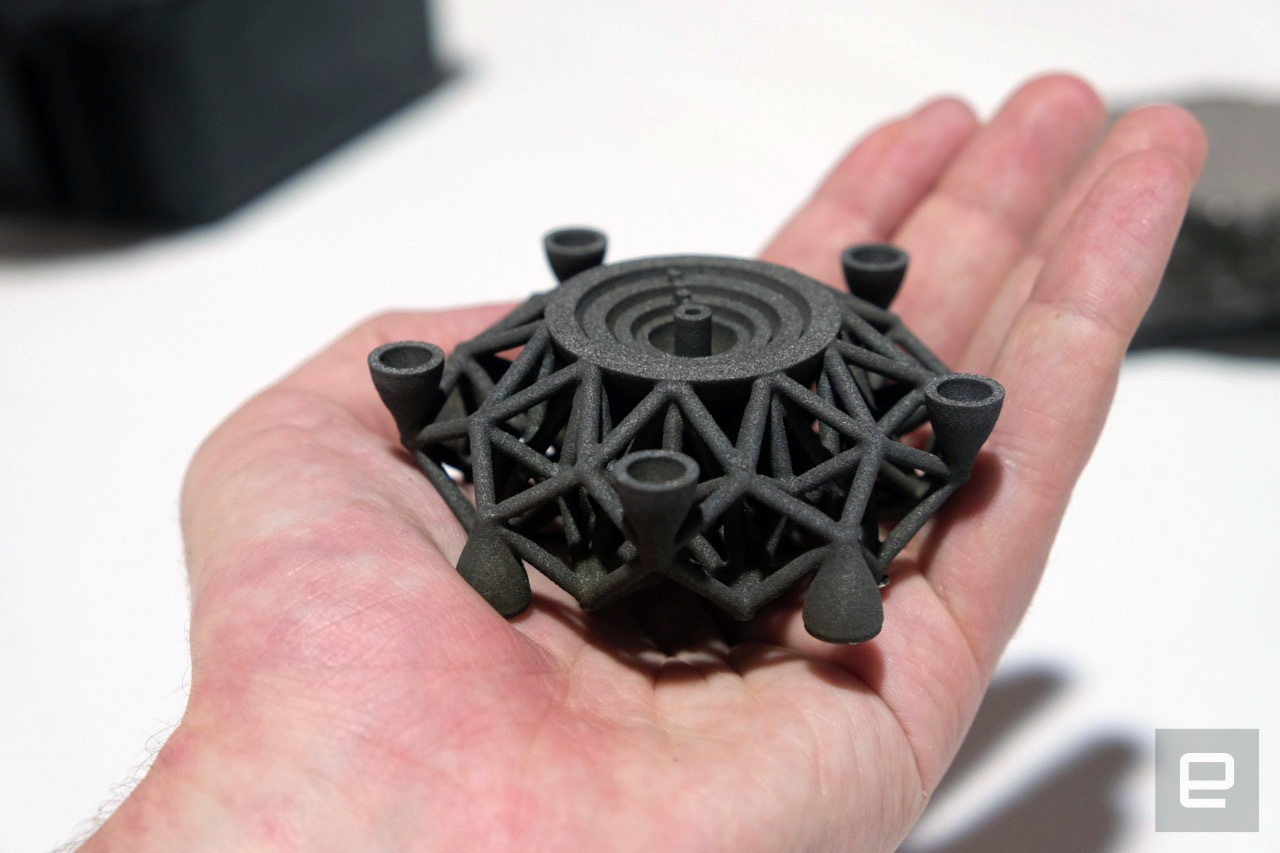 planetary resources 3D printed alien metal object from asteroid material
