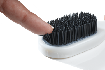 3D printed comb with vero white and tango black