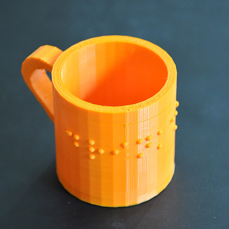3D printed drink me braille cup