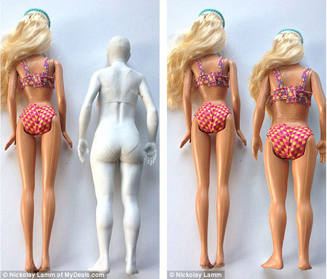Barbie 3D Printed Unpainted & Painted
