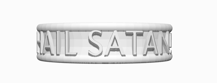 Hail Satan Verse Ring Dyo 3D Model