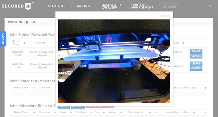 Secured3D makerBot 3D Printing