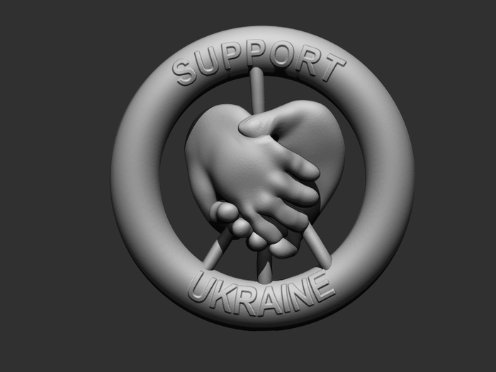 3d printing ukraine support badge 3d model
