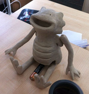 3D Printing sculpted concept animatronic Axolotl
