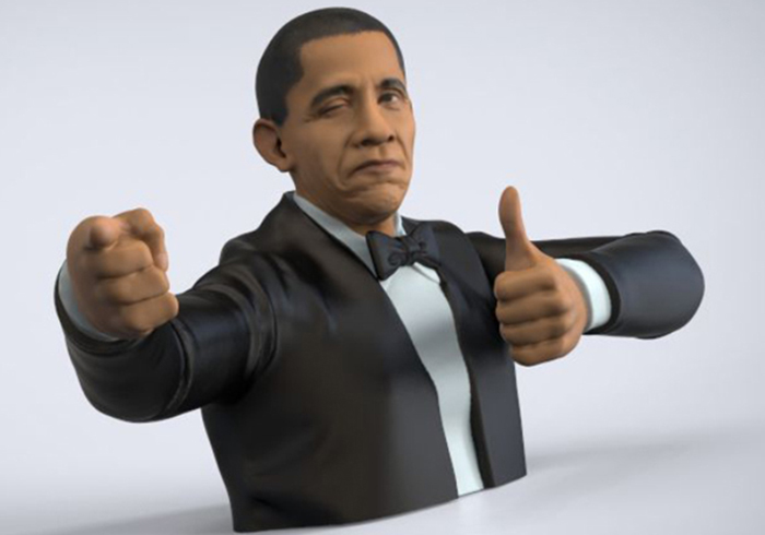 3D printed barack obama approves