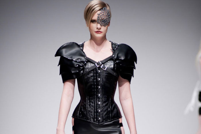 3D printed eye patch black corset Dianne DiNoble
