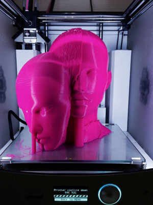 3D printed face sculptures Unidentified Fabulous Objects