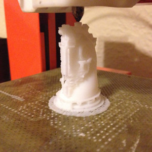 3D printed marcel duchamp chess set knight in printing