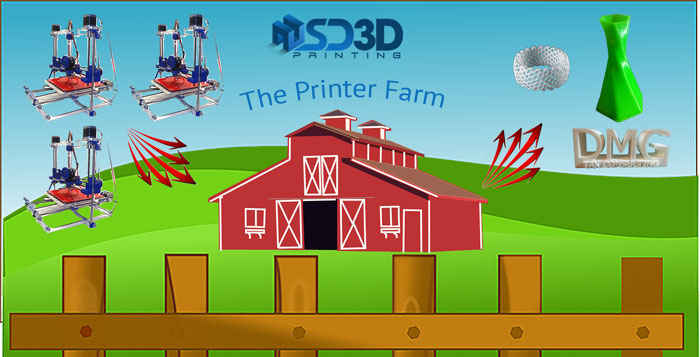 printer farm 3d printing