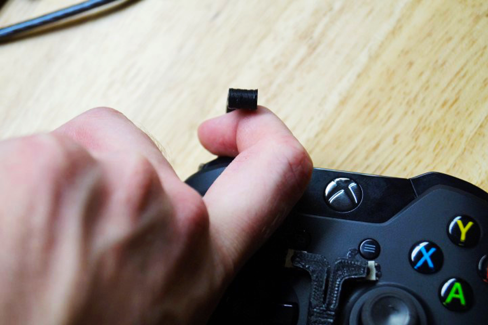 xbox controller final 3D printed trigger extension with finger placement