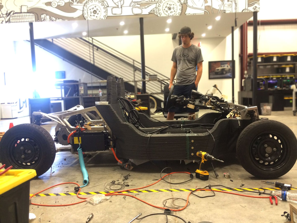 local motors 3D printed car test mule