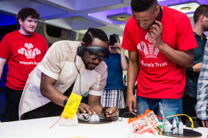 will.i.am with 3D printed instruments from Prince's Trust