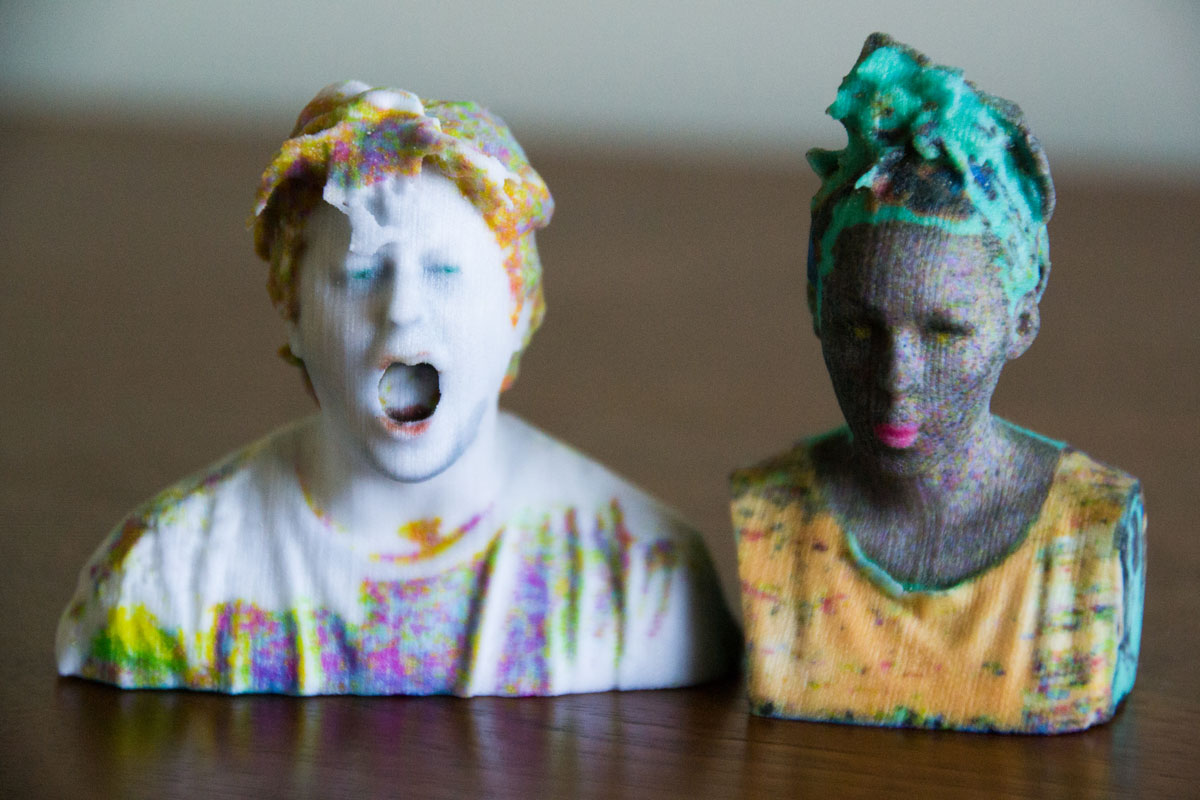 mike danielle glitchy 3D printed colors scanned structure sensor itseez3D