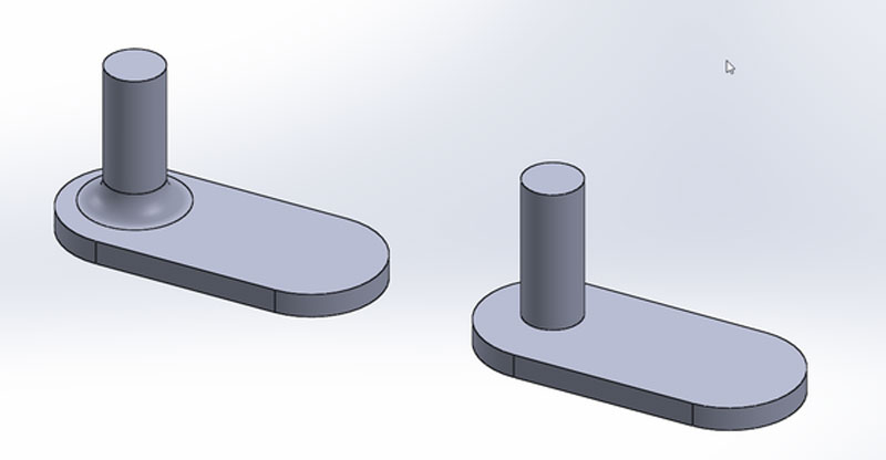 Digital model for 3D printing with fillets