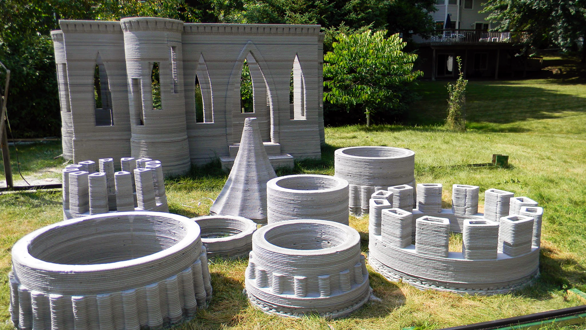 andrey rudenko 3D printed concrete castle pre assembly