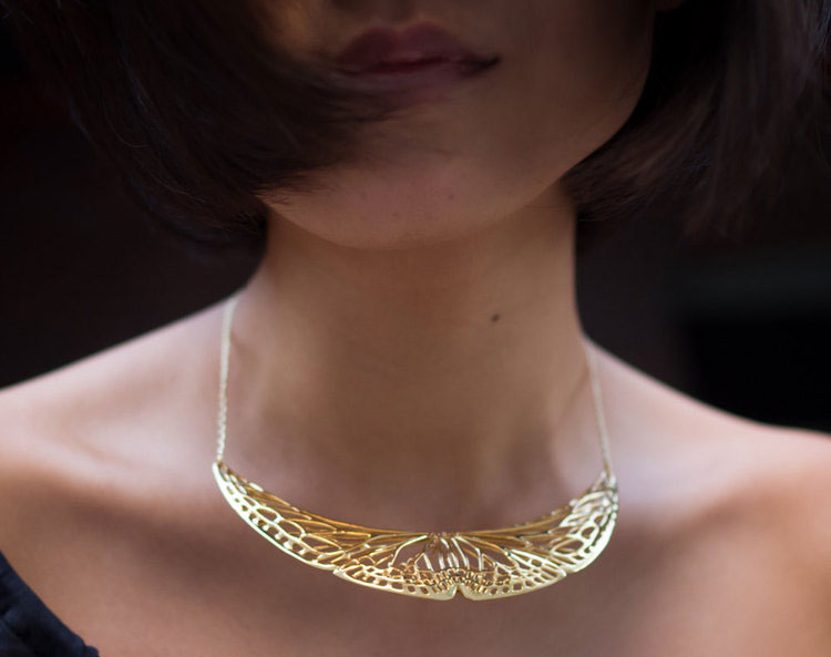butterfly gold neck 3d printing