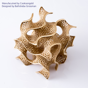 cooksongold 3D printed gold sculpture