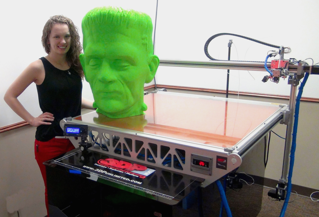 3DP Unlimited 3D prints Frankenstein head for halloween