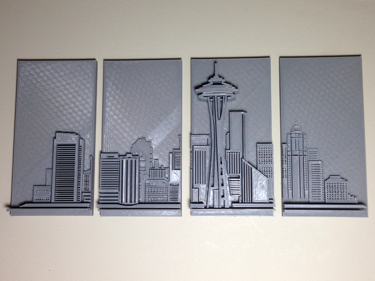 3D Printed Seattle Skyline Wall Art - 3D Printing Industry