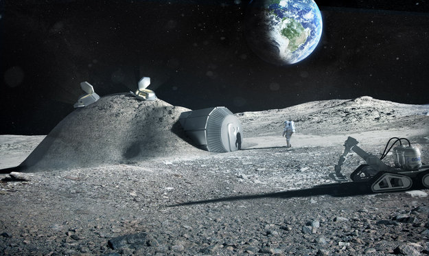 Lunar base made 3D printing node