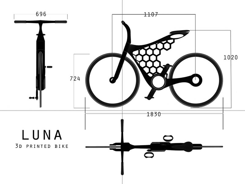 luna 3d printed bicycle