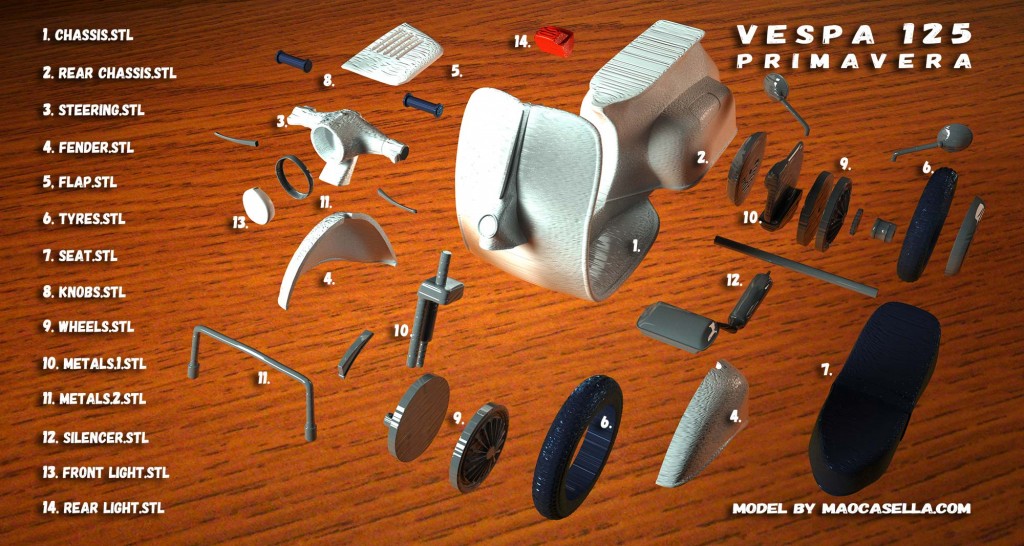 Mao Casella Vespa 3D Print7