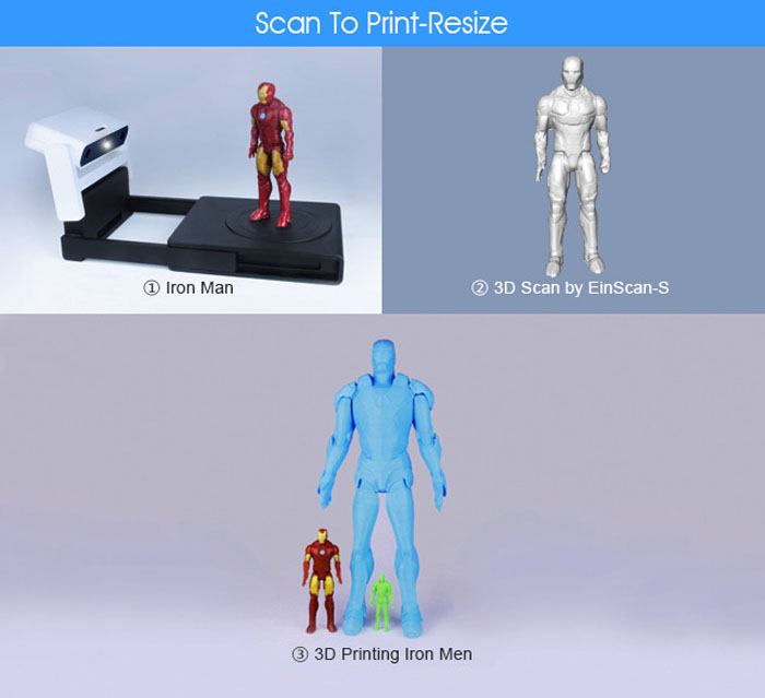 einsein-3 3D scanner 3D scanning iron man for 3D printing