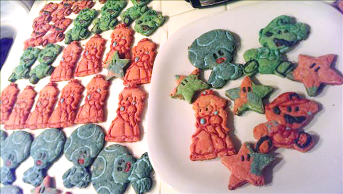 mario cookies made with 3D printed cookie cutters