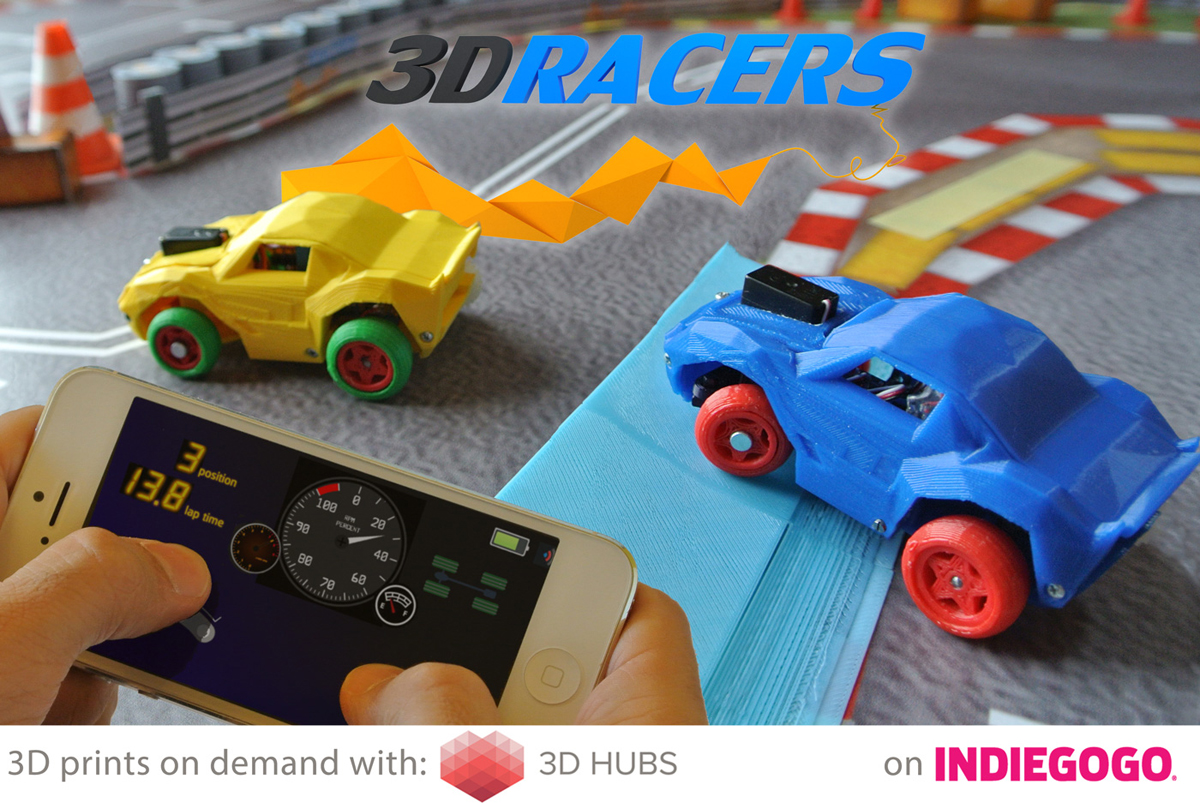 3D printed 3Dracers race cars