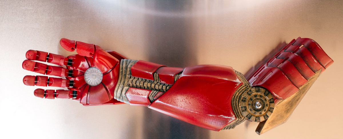 3D printed iron man arm from limbitless solutions presented by robert downey jr