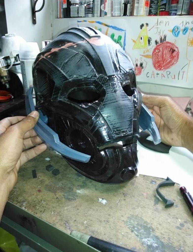 car epoxy bonded 3D printed ultron helmet