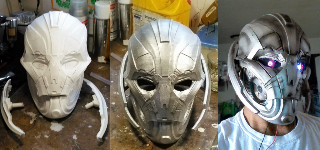 ultron helmet made from 3D printed mold copy