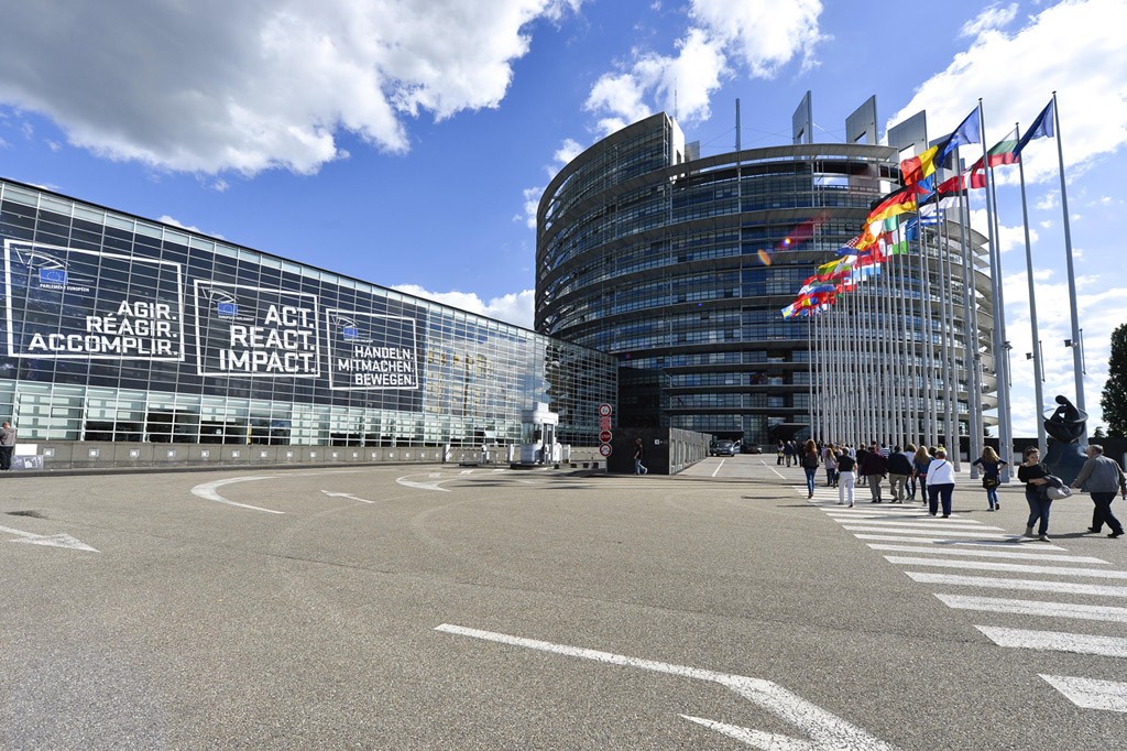 Exterior view of the European Parliament in Strasbourg