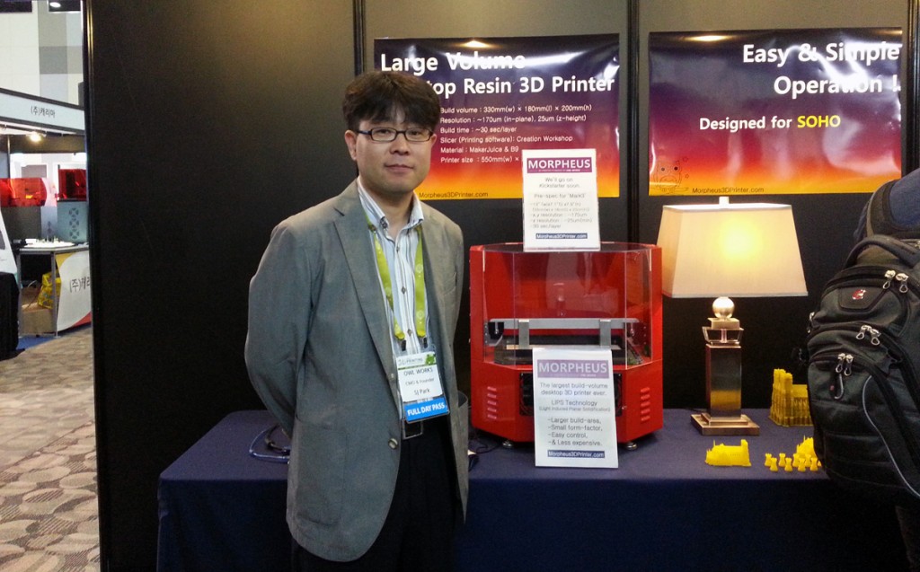 SJ Park (LabC) with Morpheus Resin 3D Printer at Inside 3D Printing Seoul Korea