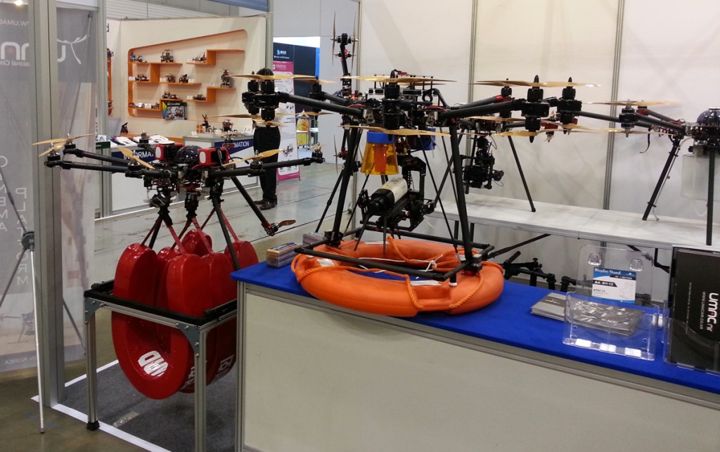 drones at RoboUniverse Inside 3D Printing Seoul Korea