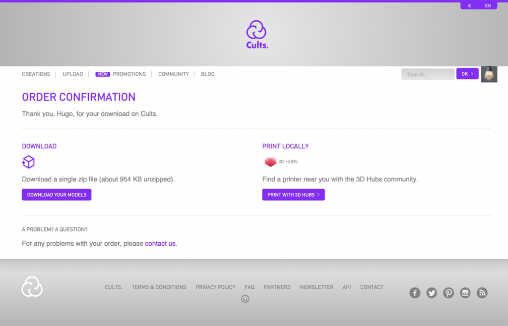 3D hubs and cults 3D printing marketplace
