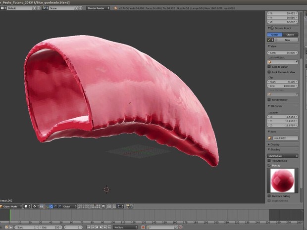 TuPaul 3D printed toucan beak CAD model