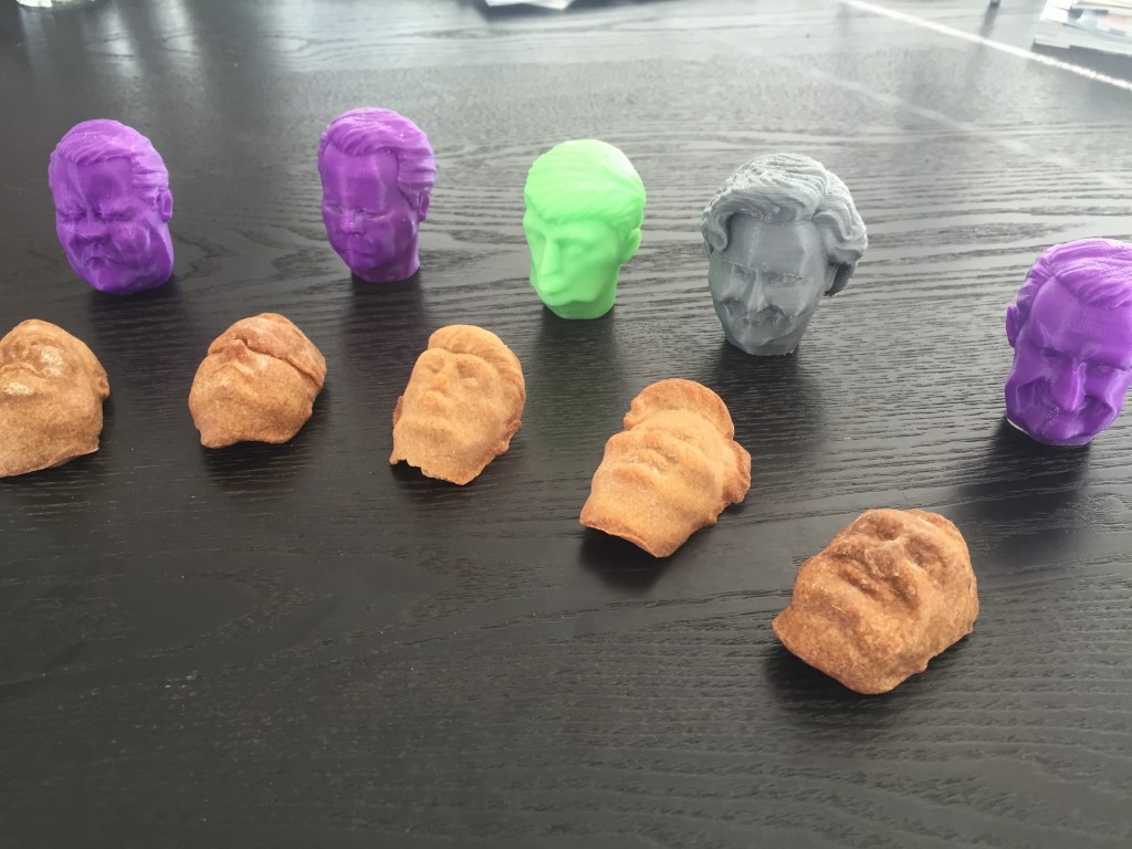 The 3D printed molds used to make the Boneheads