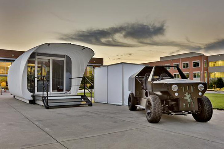 amie 3D printed car and house