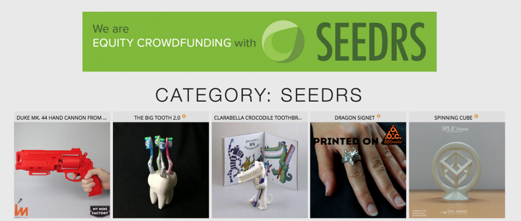 myminifactory 3D printing crowdfunding on Seedrs