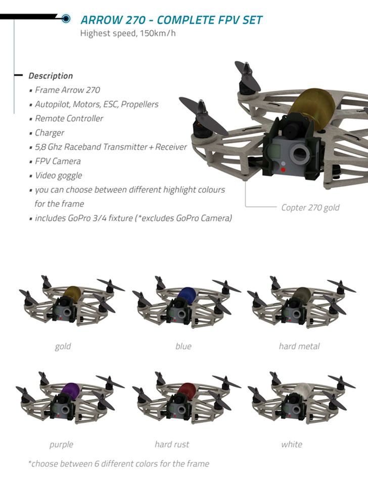 3D printed arrow 270 drone