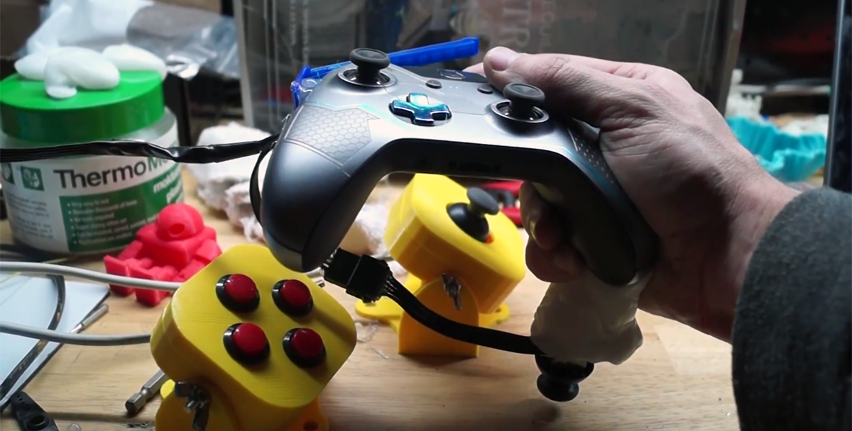 disabled gamer 3D printed foot controller for Xbox One