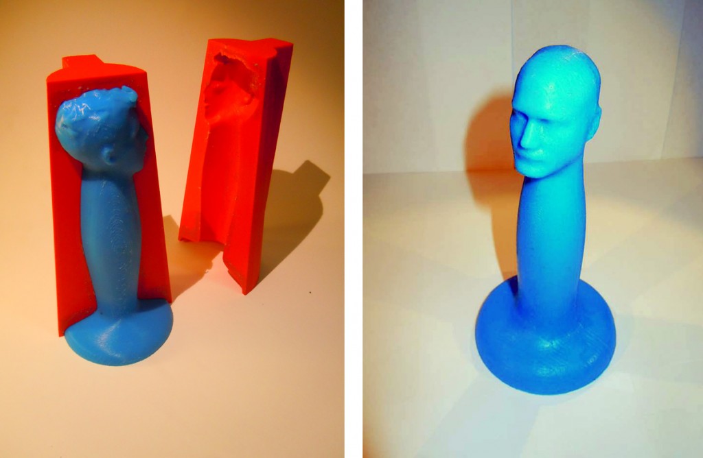 3D printed dildo 3D scanned head mold.
