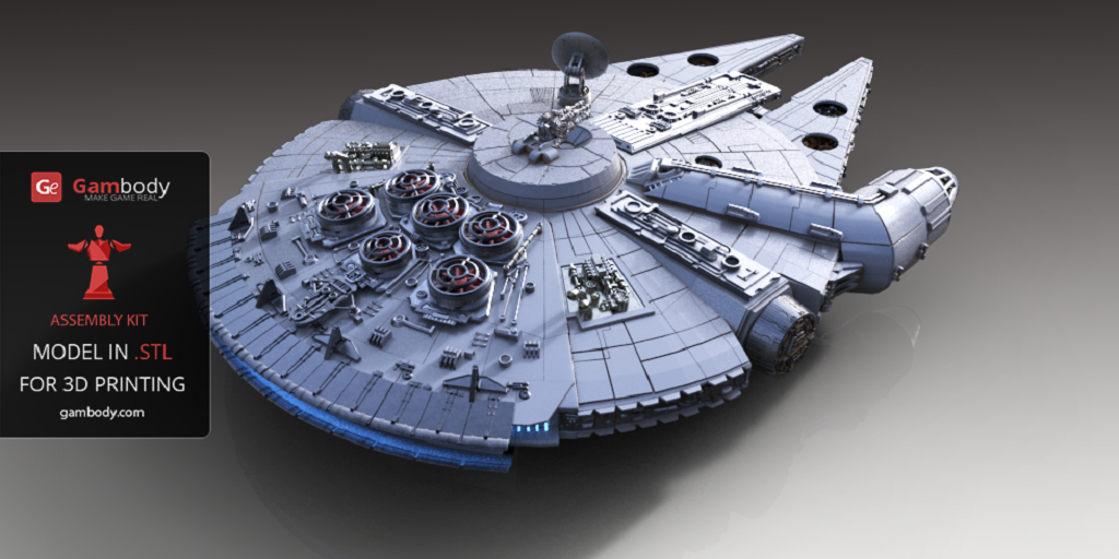 Gambodys 3d Printed Millennium Falcon Model Truly A Force - free 3d models download star wars