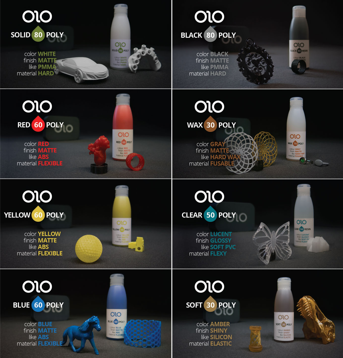 olo 3D printer with resins