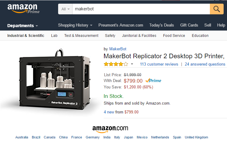 MAKERBOT SKETCH LARGE 3DPRINTER - Walmart.com