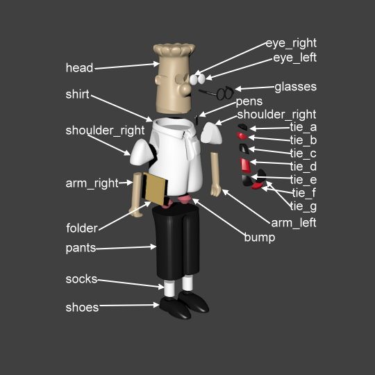 Dilbert assembly. Image: MyMiniFactory