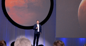 Elon Musk speaks at the 67th International Astronautical Congress in Guadalajara, Mexico. Photo by Michael Petch.