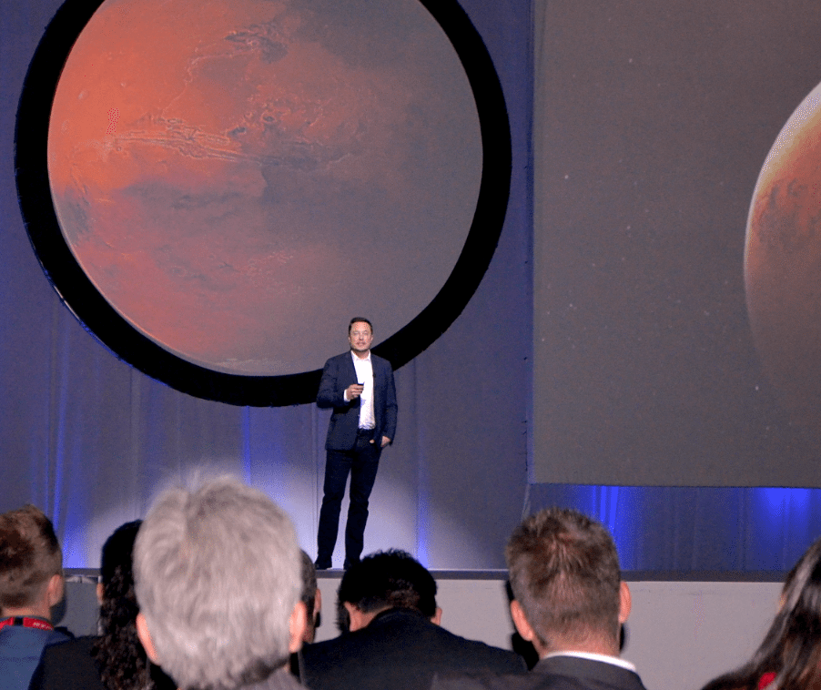 Elon Musk speaks at the 67th International Astronautical Congress in Guadalajara, Mexico.